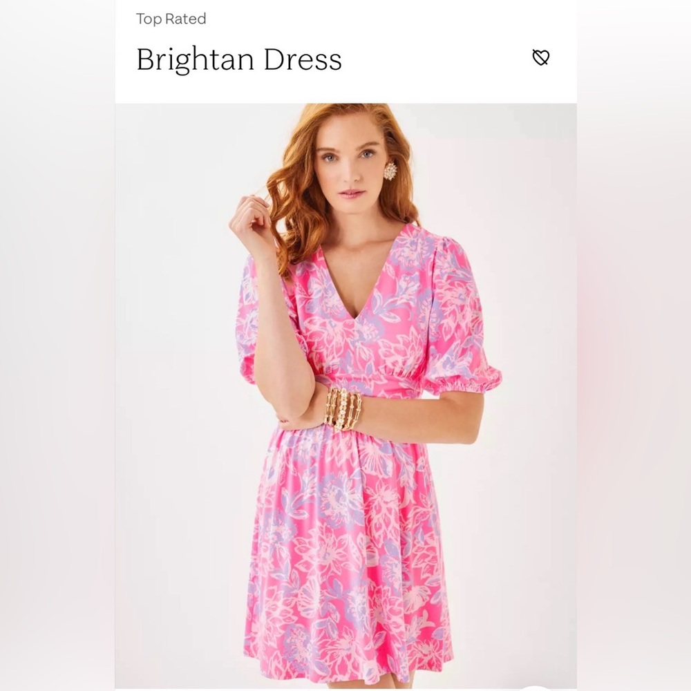 NWT Lilly Pulitzer Brightan Dress Size 10, Bright Floral, Soft Rayon Jersey!